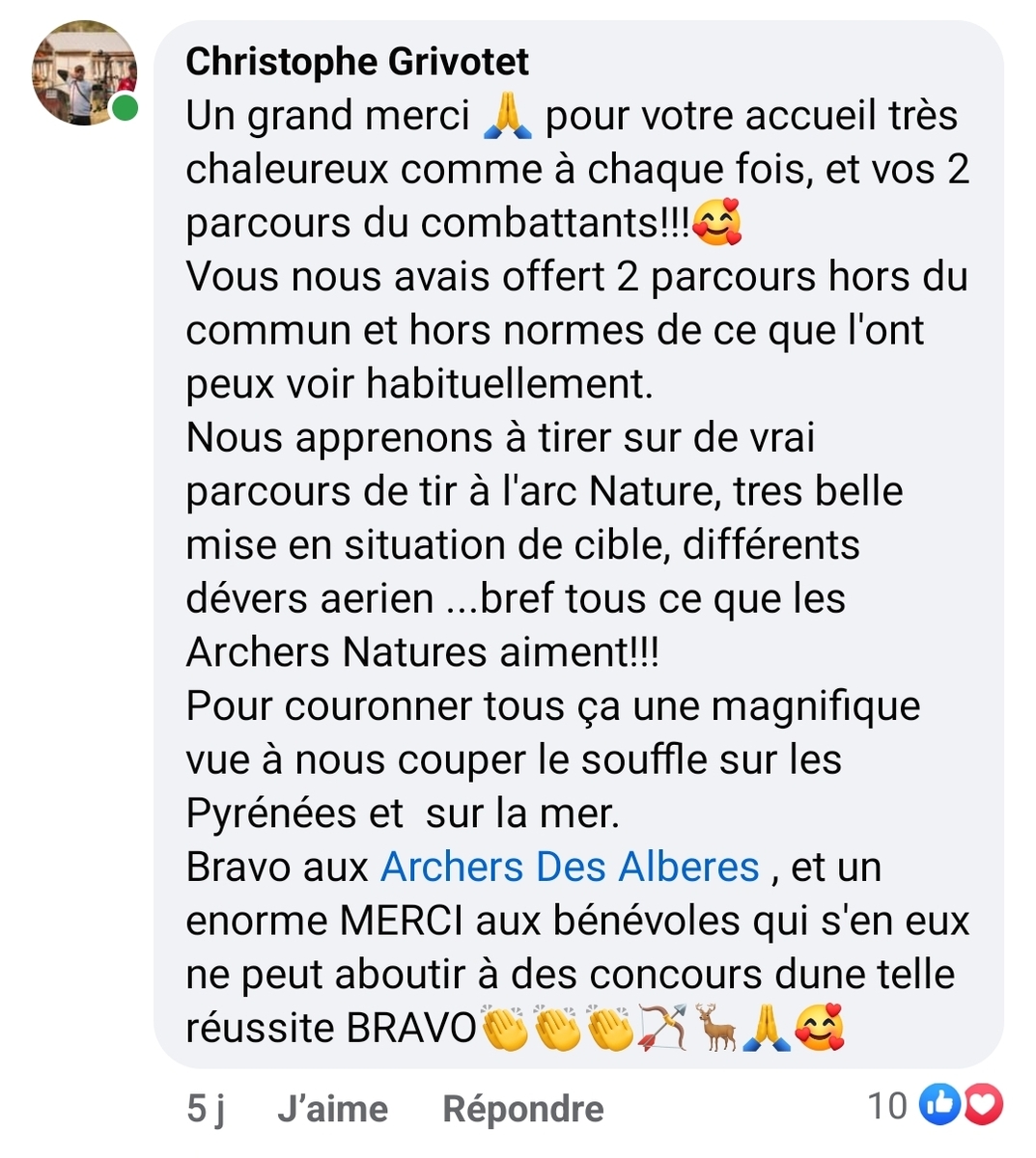Un champion du monde de tir nature est de retour parmis nous.